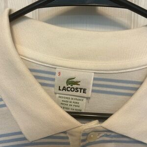 Lacoste White and Light Blue Polo Shirt